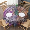 thumbnail image 3 of Multicolor Paisley and Floral Pattern Round Tablecloth 60"x60",Wrinkle Wipeable Table Cloth for Kitchen Dining Room Picnic Patio Party, 3 of 6