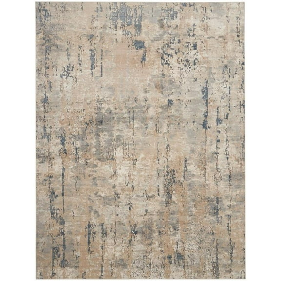 Pemberly Row 10' x 14' Beige Gray Fabric Modern Area Rug (10' x 14')