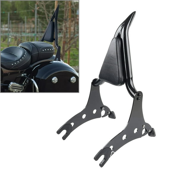 NS 1pc 23.4" Synthetic leather Built-in sponge Steel Rear Studded Pads Backrest Pad Sissy Bars Black For Indian Chieftain Dark Horse 14-2024
