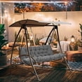 thumbnail image 6 of Porch Swing Cushions Outdoor, Waterproof 4" Thick 2–3 Seat Outdoor Swing Seat Cushion with Ties for Garden & Porch, 6 of 6