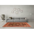 thumbnail image 3 of Ahgly Company Indoor Square Oriental Orange Industrial Area Rugs, 6' Square, 3 of 4