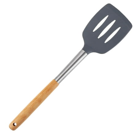 

Hloma Cooking Spatula Food Grade Non-stick Wooden Handle Silica Gel Turner Spatula Shovel Cooking Kitchen Utensils for Home