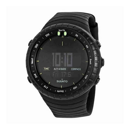 Suunto Core All Black Digital Display Quartz Watch, Black Elastomer Band, Round 49.1mm