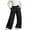 Black, variant on Girls Wide Leg Sweatpants, Casual Open Bottom Warm Relaxed Fit Athletic Pants White Size 6
