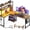Vintage, variant on 61 Inch L Shaped Desk with LED Lighting, Reversible Gaming Desk with Power Outlets, Cornor Computer Table with Storage Shelves & Bag & Iron Hook, Home Office Table for Writing, Study, Black