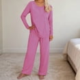 thumbnail image 7 of ZJXFGS Plus Size Long Thermal Underwear for Women Fleece Lined Base Layer Pajama Top and Bottom Cold Weather Light Violet 4XL, 7 of 7