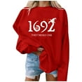 thumbnail image 2 of Alkepwun Halloween Sweatshirts for Women Oversized 1692 They Missed One Graphic Shirt Fleece Sweatshirt Halloween Witch Shirt Holiday Pullover Tops, 2 of 5