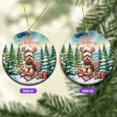 thumbnail image 2 of Merry Christmas Santa Reindeer Antlers Yorkshire Terrier Sleigh Xmas Winter Holiday Ceramic Round Ornament Yorkie Dog Lover Gifts Home Tree Decor - 00023, 2 of 5