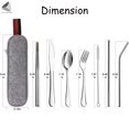 thumbnail image 2 of PULLIMORE 8 Pcs Portable Stainless Steel Flatware Set Travel Cutlery Set with Straws & Case (Black), 2 of 8