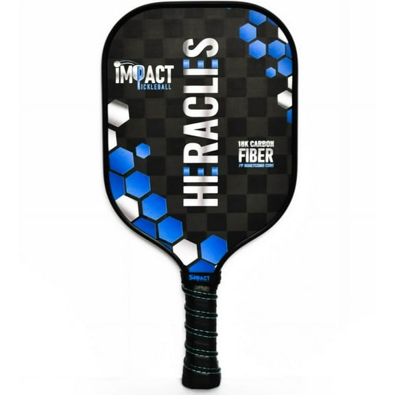 Impact HERACLES Pickleball Paddle - 18k Carbon Fiber Face, T800 Carbon Fiber, Dual Polymer Honeycomb Core, Granular Graphene Textured Surface, 8 oz, 16mm Thickness