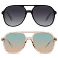 thumbnail image 1 of YDAOWKN Gafas de sol de aviador cuadradas retro para mujer y hombre, gafas de sol vintage de los años 70 con doble puente, 1 of 1