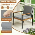 thumbnail image 2 of Gymax Ensemble de Mobilier d'Extérieur 4 Pcs avec Table à Café, Causeuse et 2 Chaises Simples pour Véranda, Gris, 2 of 6