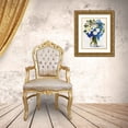 thumbnail image 3 of Stellar Design Studio 12x14 Gold Ornate Wood Framed with Double Matting Museum Art Print Titled - White And Navy Floral Arrangement I, 3 of 4