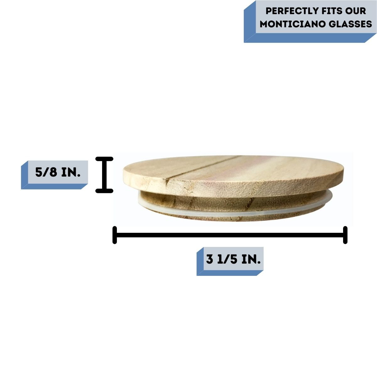 Natural Wood Candle Lid - Fits our 9.5 oz Monticiano Candle Making Supplies (Box of 12) FREE SHIPPING