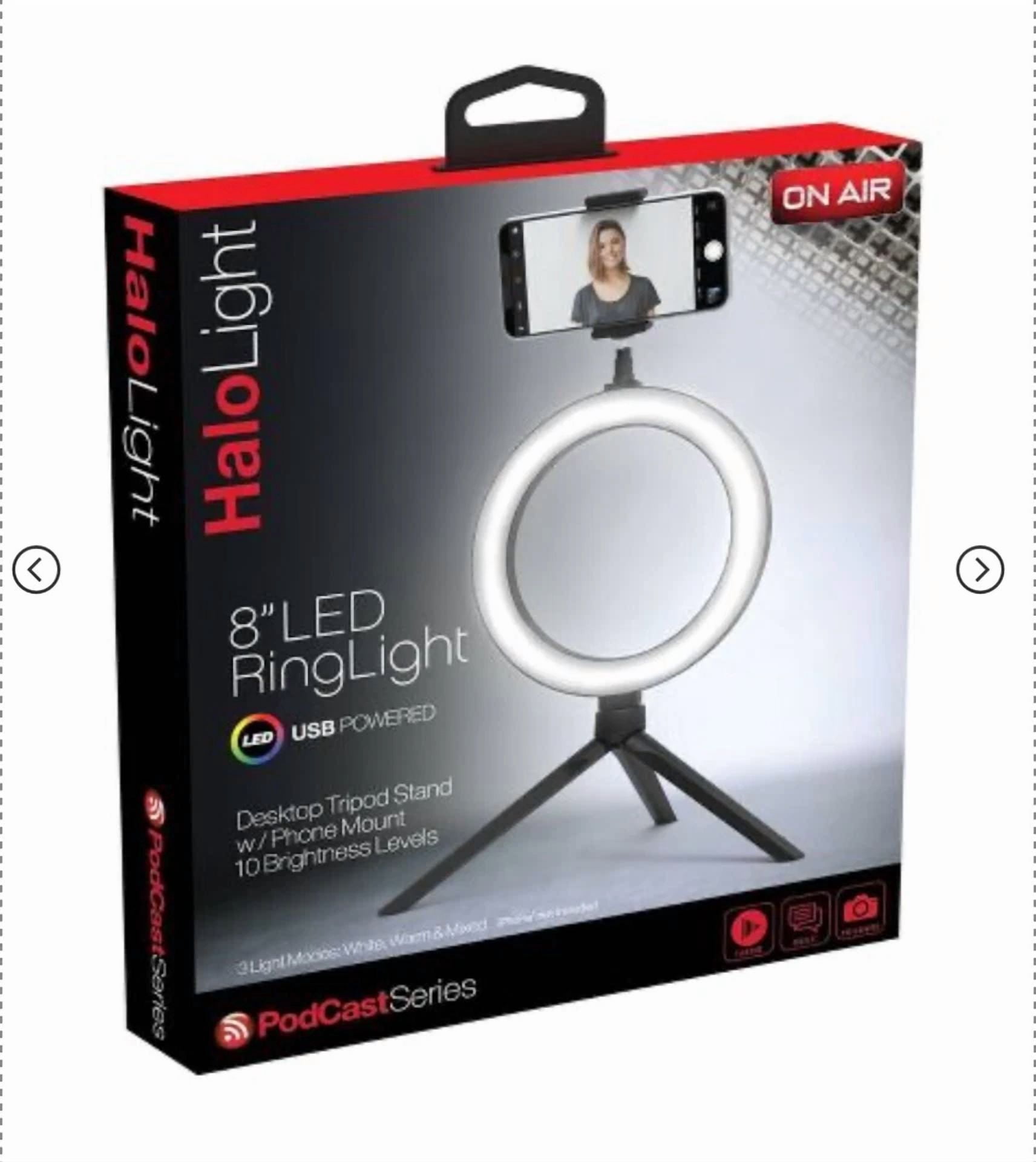 CRESTIN- 8” Portable Led Ring Light With Desktop Stand And Phone Holder, Halolight