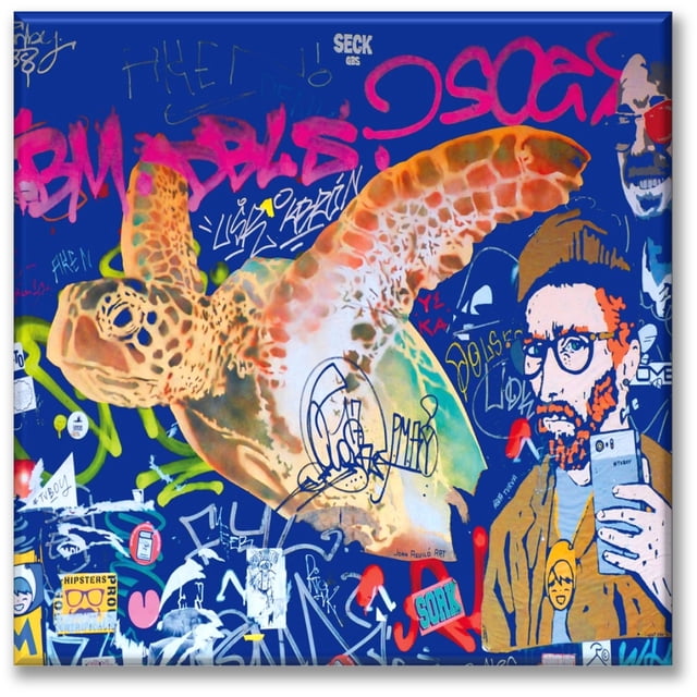 Cuadro Canvas listo para Colgar Pixtreats tipo galería Arte Urbano Van Gogh 80X80 cm