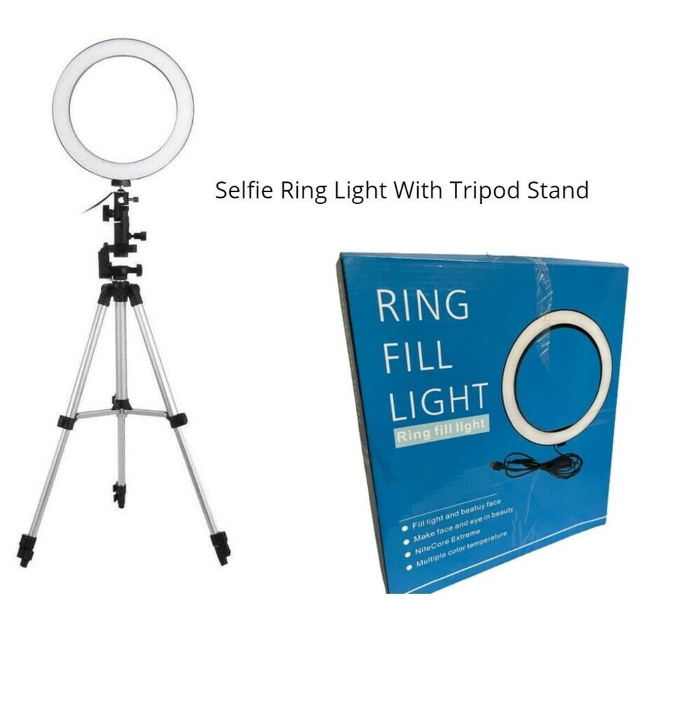 Selfie Ring Light  With Tripod Stand & Cell Phone Holder For Live Stream, Makeup and More