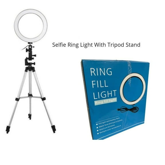 Selfie Ring Light With Tripod Stand & Cell Phone Holder For Live Stream, Makeup and More