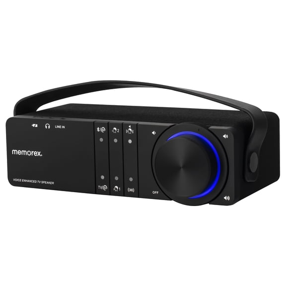 Memorex MX-CLRTV100 Wireless TV Sound Enhancing Speaker | Bluetooth, 3D Surround Sound, Clear Voice Technology, Long Battery Life | HDMI/Optical Connectivity, Private Listening, and Wireless Charging