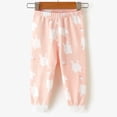 thumbnail image 2 of Odeerbi Toddler Boys Girls Pajama Pants Cartoon Print Cotton Thermal Bottoms Spring Fall Baby Cotton Pants Children's Bottoming Pants Pink, 2 of 3