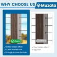 thumbnail image 3 of Muzata Paquete de 50 fundas protectoras de acero inoxidable negro Kit de barandilla de cable Hardware para postes de madera para cable de cuerda de alambre de 1/8" T316 Barandilla de cubierta de grado, 3 of 5