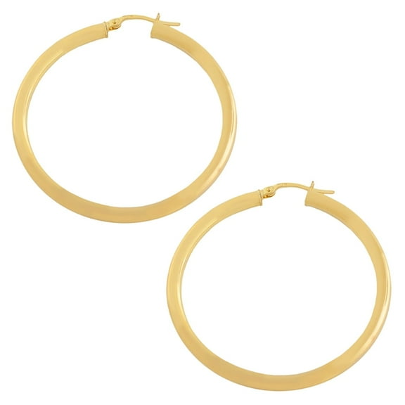 KoolJewelry 10k Yellow Gold 3x35mm Polished Hoop Earrings