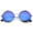 Gold / Blue Mirror, variant on sunglassLA Unisex Women's Full Metal Cut Out Mirror Flat Lens Round Cat Eye Sunglasses (Gold / Orange Mirror) - 55mm