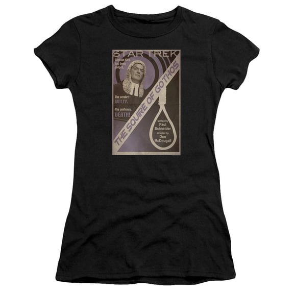 Star Trek Tos Episode 17 Junior Women's Sheer T-Shirt Black