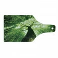 thumbnail image 1 of Nature Cutting Board, Sun Rays to Woodland Wild Habitat Summer Rays Dreamy Foliage Park Landscape Photo Art, Tempered Glass Cutting and Serving Board, Wine Bottle Shape, Green, by Ambesonne, 1 of 1