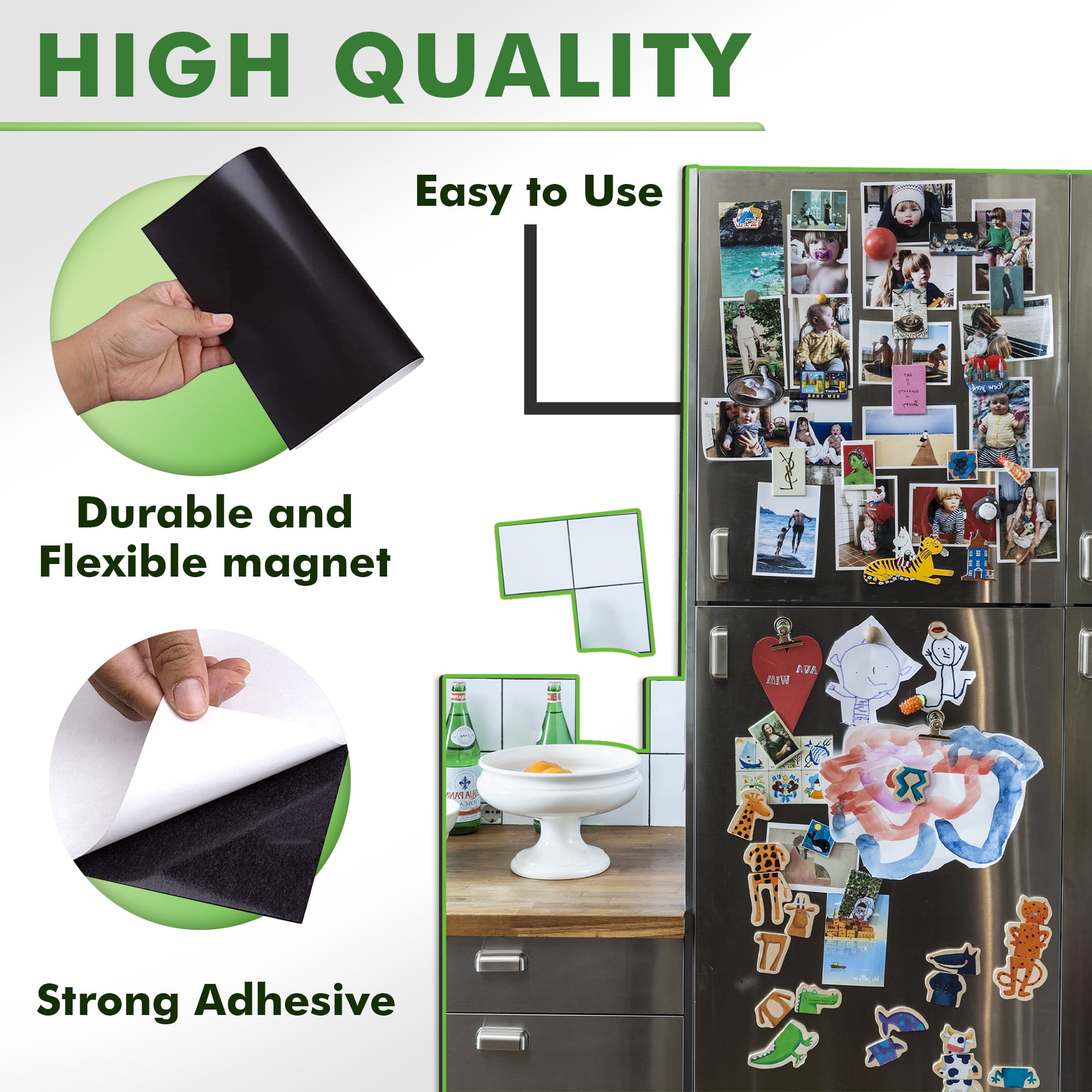 Stone City Strong Flexible Self-Adhesive Magnetic Sheets 8.5x11 inch 12 Pcs  20Mil Adhesive Magnet Sheets Letter Size 