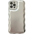 thumbnail image 7 of Compatible with iPhone Case,Electro Plated Curly Wave Frame Cushion Camera Lens Protection Soft Shockproof Cover Phone Case (Gold,iPhone 14 Plus), 7 of 7