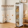 thumbnail image 6 of PHANCIR 3-Tier Tall Bathroom Storage Cabinets, Narrow Cabinet Bathroom Storage Tower with Wheels, for Small Spaces, White, 6 of 7