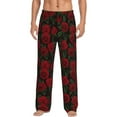 thumbnail image 2 of Goofa Rose Printed Soft Pajama Pants for Men, Wide Leg Comfy Casual Lounge Yoga Pants-Large, 2 of 9