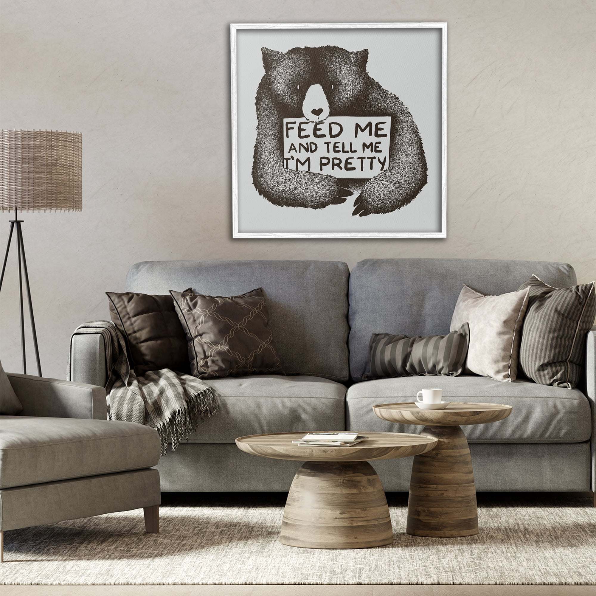Stupell Industries Feed & Tell Me I'm Pretty White Framed Giclee Art, design by Tobe Fonseca