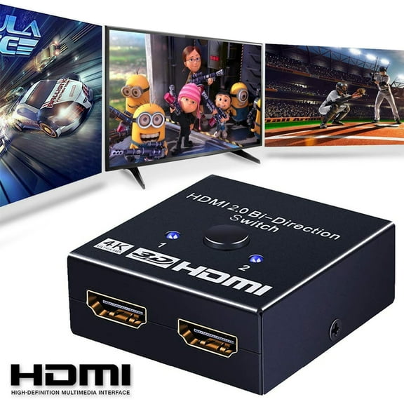 4K@60Hz HDMI Switch 2 in 1 Out,Bi-Directional HDMI Switch Splitter 2 x 1/1 x 2, 2 Port HDMI Switcher Selector Support 4K 3D 1080P for Xbox PS4 PS5 Roku HDTV