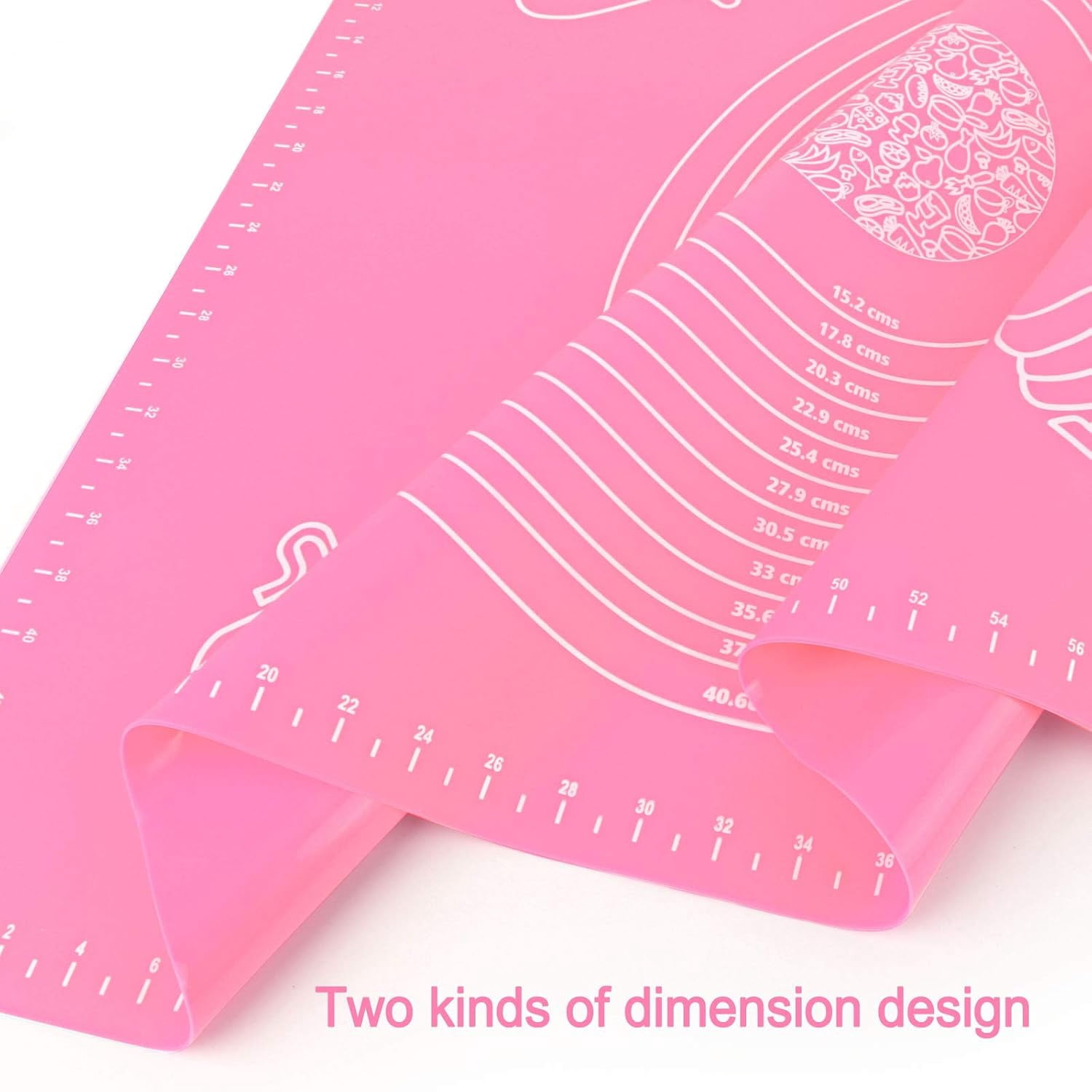 Silicone Baking Mat with Measurement, Non-Slip Rolling Mat, Non-Stick Dough Kneading Board, Fondant Mat, Bakeware Placemat