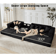 thumbnail image 4 of 110" L Shaped Modular Sectional Couch with Reversible Chaise, 3-in-1Memory Foam Boneless Couch for Living Room,Corduroy Folding Floor Cloud Couch Bed (Left Facing Sofa), 4 of 9