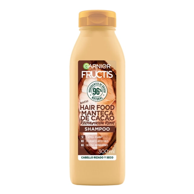Shampoo Fructis Hair Food Manteca de Cacao para cabello rizado 300 ml