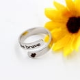 thumbnail image 4 of Uloveido Stainless Steel Engraved Be Brave Encouragement Ring for Women Open Adjustable Size Inspirational Love Heart Ring Y1275, 4 of 7