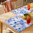thumbnail image 4 of Blue Flowers Placemats Set of 6 Spring Botanical Blossom Florals Plants Place Mats Indoor Wipeable Table Mats Washable Cloth Dining Table Placemats for Kitchen Holiday Party Home Decor 13x19 Inch, 4 of 9