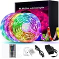 thumbnail image 1 of 65ft Led Strip Lights Bluetooth Smart App Changing Rgb Led Light Strip With Remote And Power Adapter Eu Plug, 1 of 1