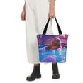 thumbnail image 5 of Rocae Capybara Bathtub Fun for Shoulder Bags for Women Tote Bag for Women with Zipper Closure, 5 of 6