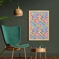 thumbnail image 2 of Colorful Wall Art with Frame, Colorful Patterns with Curves Geometry Cheering Creative Ornamental Design, Printed Fabric Poster for Bathroom Living Room, 23" x 35", Multicolor, by Ambesonne, 2 of 2