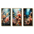 thumbnail image 2 of Designart "Aquariums captivate Waters Pointillism" Aquariums Framed Wall Art Set Of 3 - Coral Aquariums Frame Canvas Set For Living Room Decor, 2 of 7