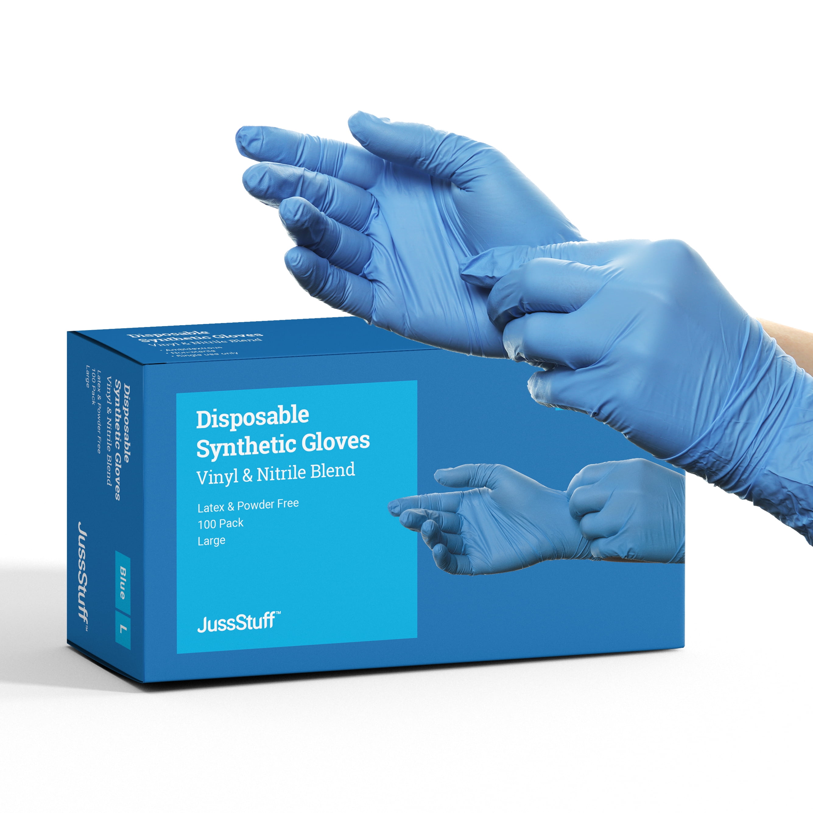L M Strong Disposable Gloves Blue Multipurpose Powder Latex Free S 