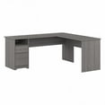 thumbnail image 1 of Pemberly Row 72W L Shaped Computer Desk with Drawers in Gray - Engineered Wood, 1 of 6