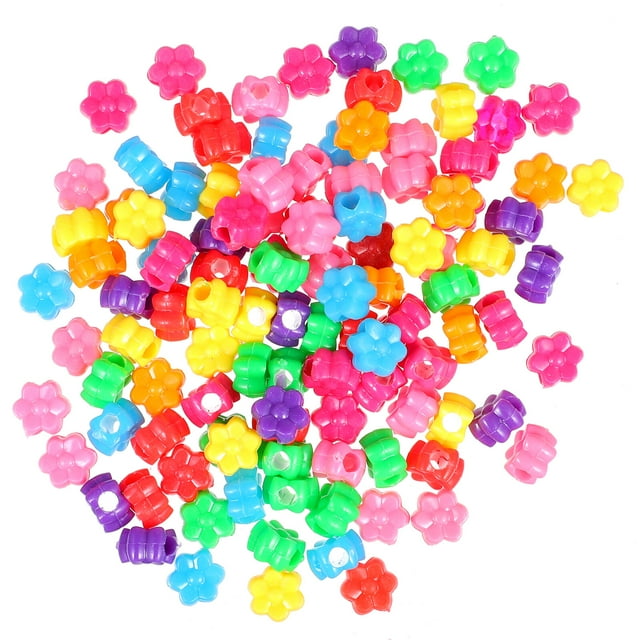 Shisuyan 4 Packs Adorable DIY Beads Bright Loose Beads Holes Spacer for Jewelry Making