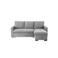 thumbnail image 4 of Serenity Gray Fabric Reversible Sleeper Sectional Sofa with Storage Chaise, 4 of 6