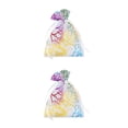 thumbnail image 2 of Cateissary Paquete de 100 bolsas de regalo de organza con diseño de coral, recuerdo transpirable de aniversario Type2 NO2, 2 of 6