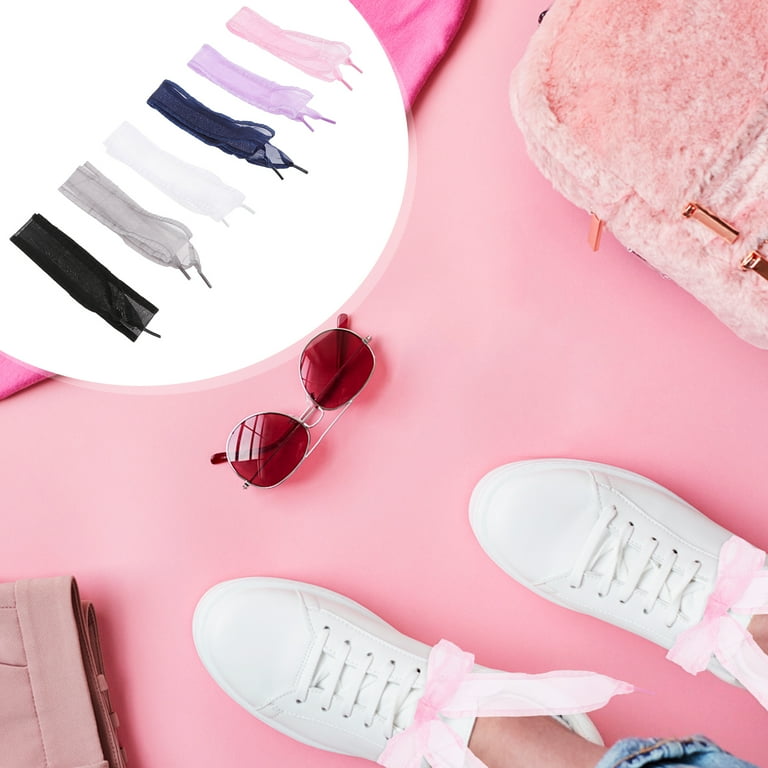Laces Shoe Shoelaces Ribbon Sneakers Flat Blue Shoelace Satin White Strings Dressy Shoes Kids Shoestrings Silk
